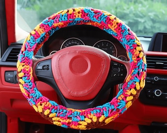 Schema copriruota all'uncinetto a forma di girasole: decorazione quadrata per auto (schema - Italia