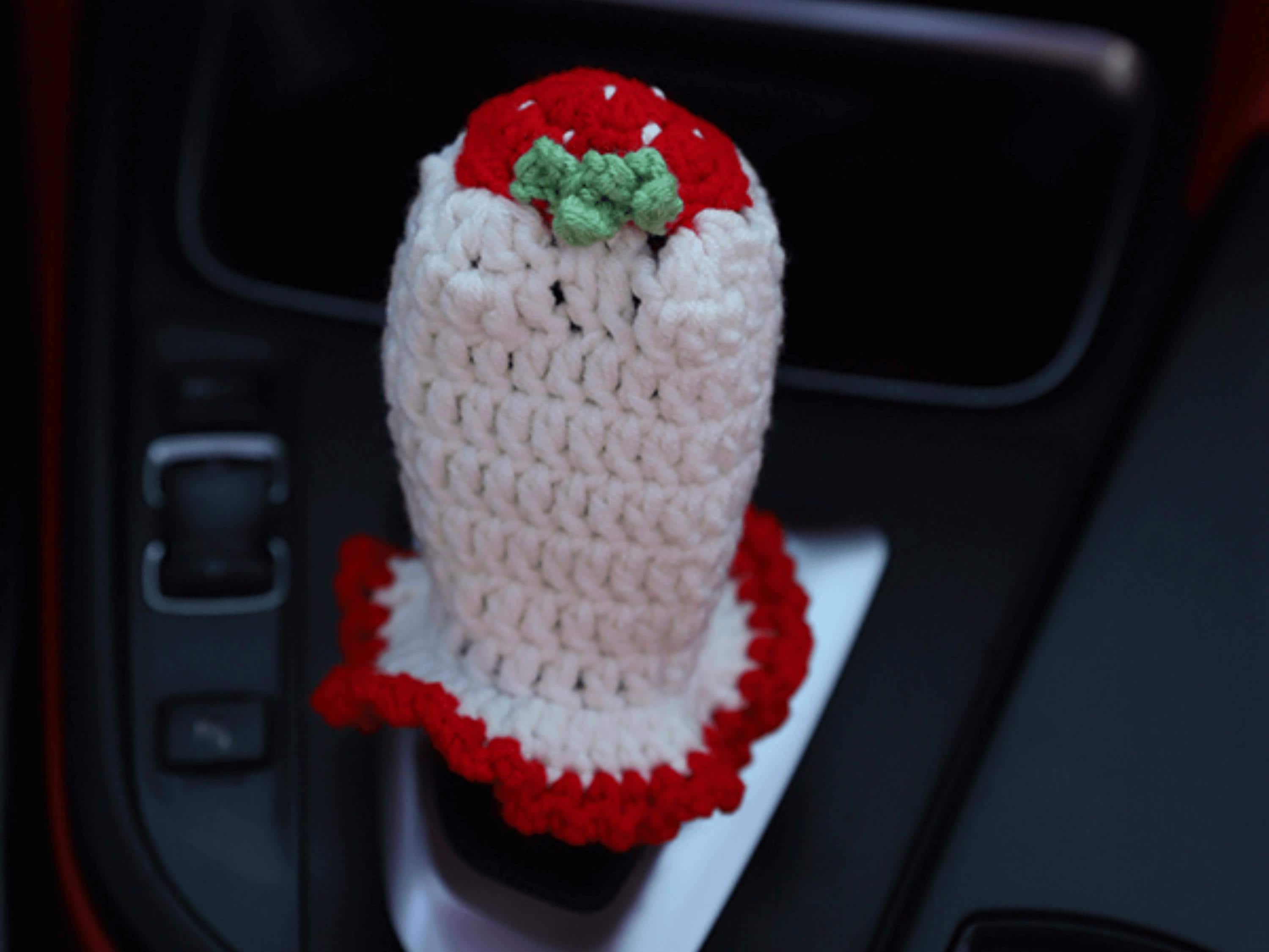 かぎ針編みのひまわりシフトノブカバー、ユニバーサルかわいい