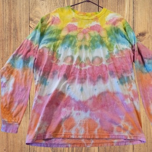 Rainbow tie-dye long sleeve T-shirt 2XL