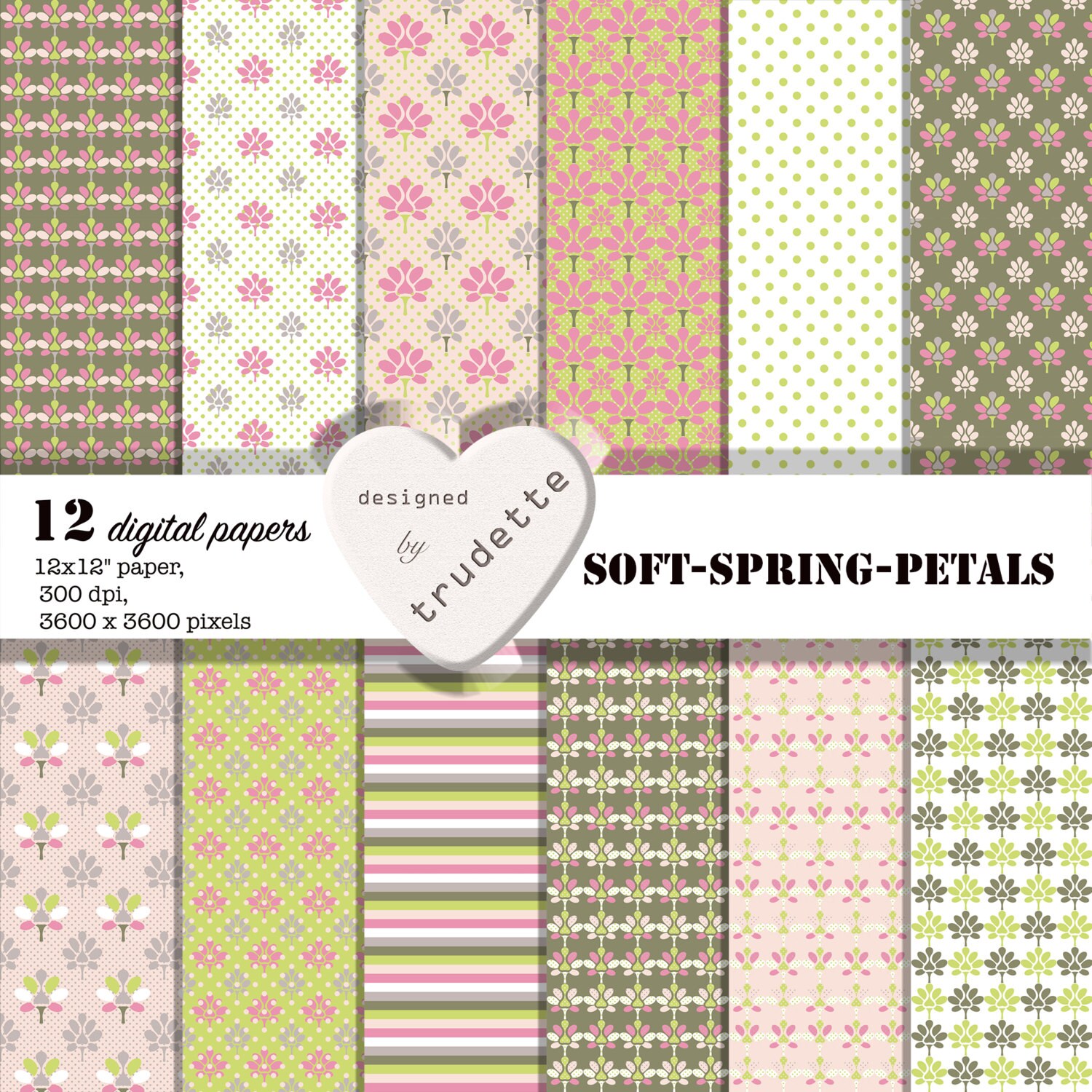 Digital Pastel Paper Spring Scrapbook Paper Dusty Coloured Etsy