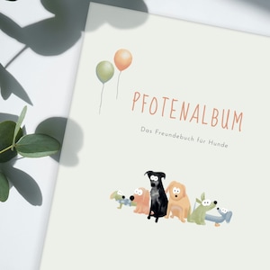 Softcover Buch "Pfotenalbum", das Freundebuch für Hunde