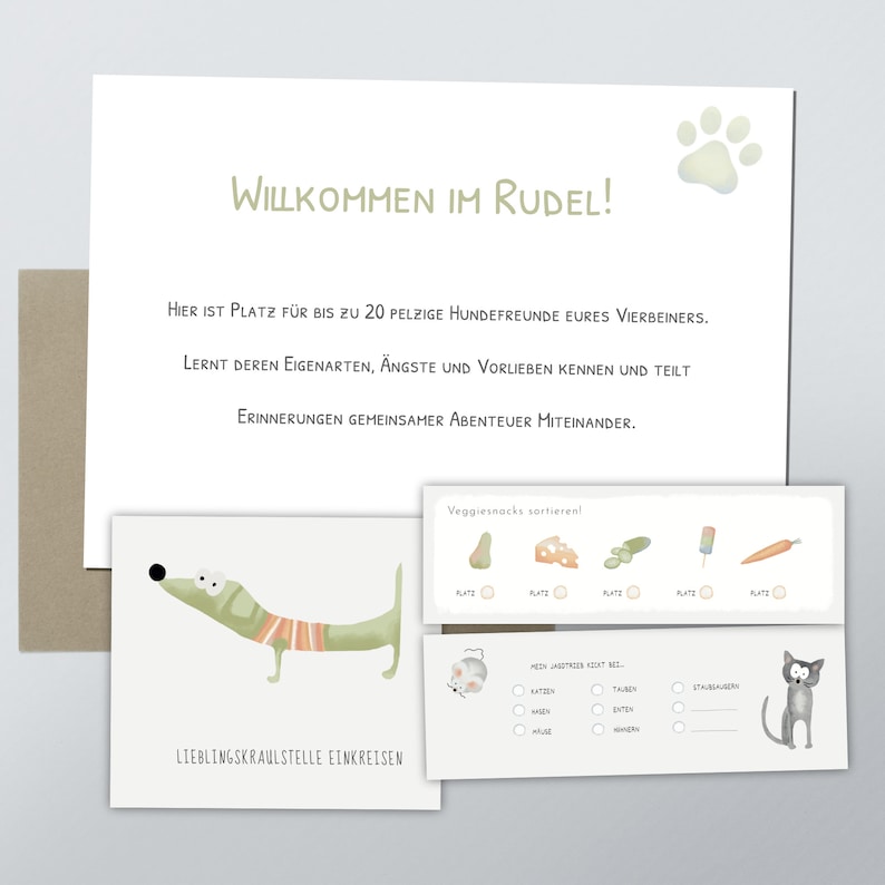 Pfotenalbum Das Freundschaftsbuch für Hunde mit lustigen Seiten zum Ausfüllen für 20 Vierbeiner A4 Softcover Bild 2