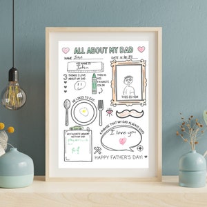 Printable craft for Father's Day- All about Dad