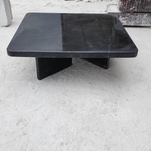 Black Square shaped black marble coffee table, living room coffee table Marq, Coffee Table, Handmade Table, Marble Table, Natural Stone