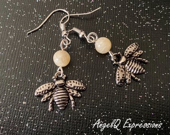 Pendientes La Abeja Reina Viene con Jade Amarillo