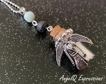 Castiel the Angel Defined Supernatural Aromatherapy Salt Vial Rearview Mirror Car Charm with Amazonite OOAK