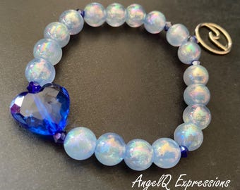 Power to the People Democracy Blue Wave Bubble Beaded Bracelet