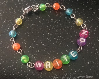 Write On Writer’s Inspiration Beaded Bracelet OOAK