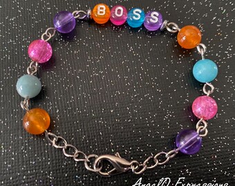 Girl Boss Beaded Bracelet OOAK