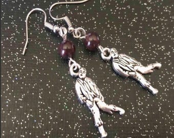 Shaun of the Dead Zombie Earrings with Brecciated  Jasper