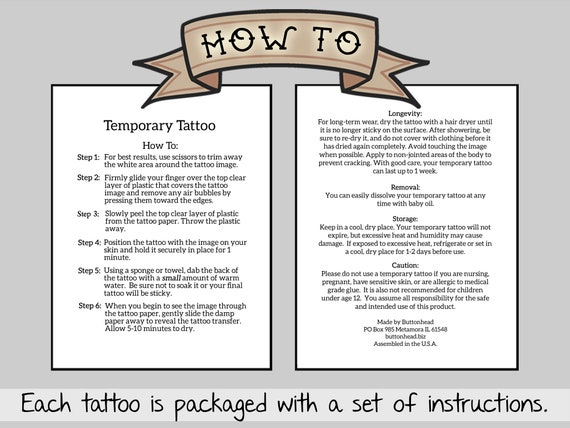 18 Custom Made Temporary Tattoos 2 5 Inch Etsy