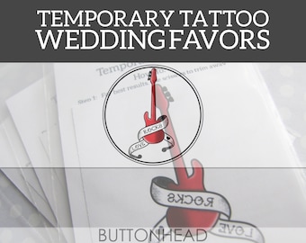 Regalos de boda de rock and roll - Regalos de boda musicales - Tatuajes temporales Love Rocks - Juego de 12