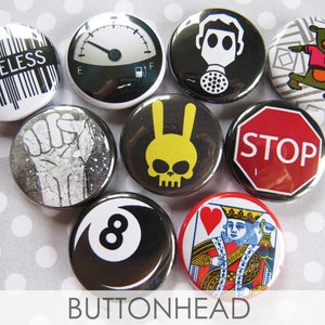 Punk Grunge Buttons Pins Rebel Set Pack of 35 1 Pinback Collectible Collection image 8