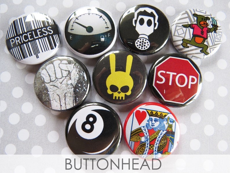 Punk Grunge Buttons Pins Rebel Set Pack of 35 1 Pinback Collectible Collection image 8