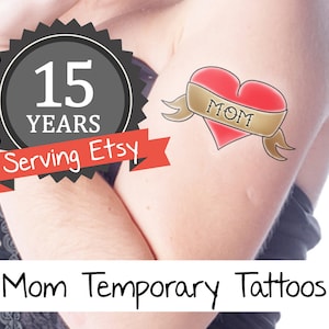 Heart Mom Temporary Tattoos Mothers Day Party Favors image 1