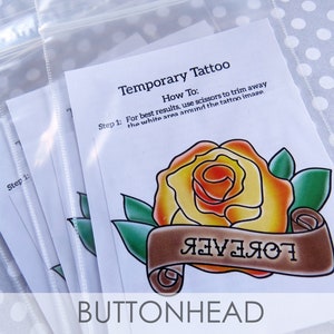 Rose Wedding Favors Pink, Red, Bronze, Yellow, Blue Rose Temporary Tattoo Set of 12 image 6