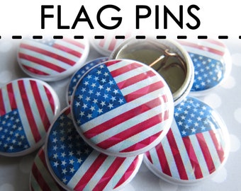 2024 Election Buttons - American Flag Pins - Memorial Labor Day July - Pinback Button Pin