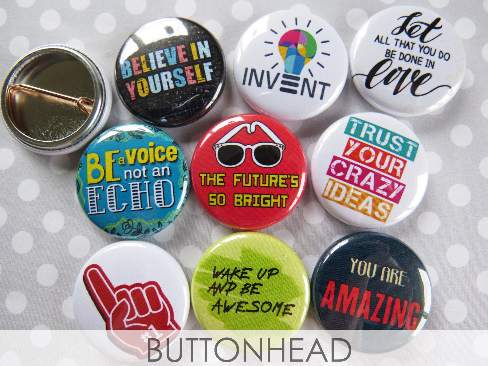 Inspiring Inspirational Motivational Quote Buttons Pins Set - Etsy