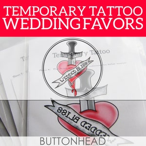 Rock N Roll Wedding Favors - Psychobilly Punk Alternative Heavy Metal Wedding Favors - Set of 12 Temporary Tattoos