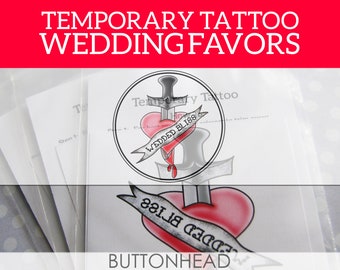 Rock N Roll Wedding Favors - Psychobilly Punk Alternative Heavy Metal Wedding Favors - Set of 12 Temporary Tattoos
