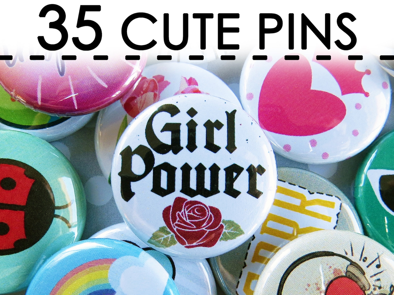 Cute Buttons Pins Set for Girls Teens Tweens 1 Inch Pinback Etsy
