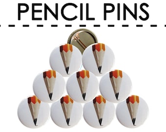 Alfileres, botones e insignias para lápices: para escritores, autores, estudiantes, clases de escritura a mano y talleres de escritura