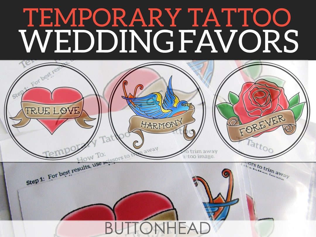 Wedding Temporary Tattoos Temporary Tattoo Wedding Favors - Etsy