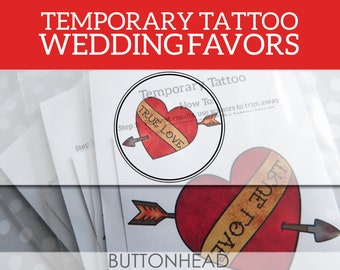 12 tatuajes temporales de corazón con flecha: tatuajes de amor verdadero para regalos de boda