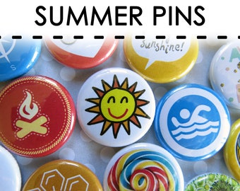 Summer Camp Prizes Rewards for Kids - Pins Buttons Badges for Summer Camp, for Vacation Bible School Prizes Gifts for Team