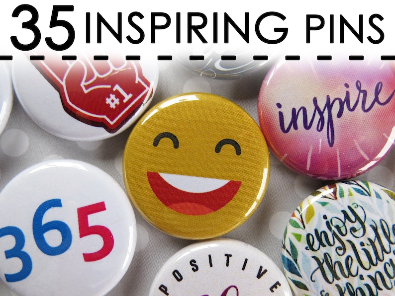 Inspiring Inspirational Motivational Quote Buttons Pins Set - Etsy