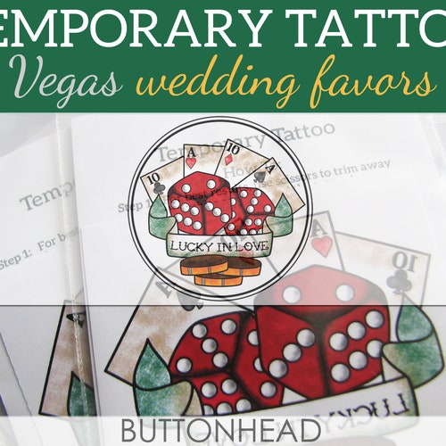 Las Vegas Wedding Favors Temporary Tattoos Set of 12 Etsy