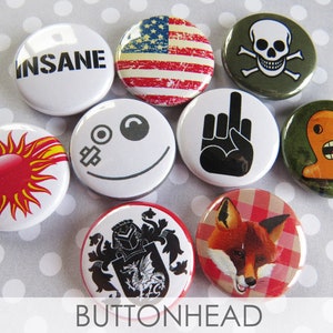 Punk Grunge Buttons Pins Rebel Set Pack of 35 1 Pinback Collectible Collection image 7