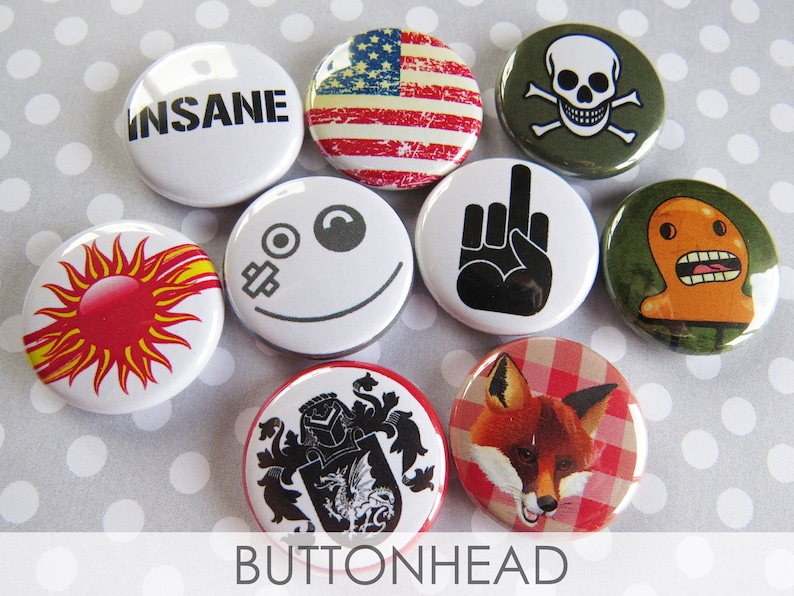 Punk Grunge Buttons Pins Rebel Set Pack of 35 1 Pinback Collectible Collection image 7