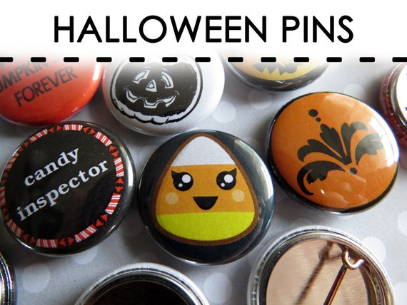 Random Halloween Buttons Pins - Halloween Favors - Halloween Party Favors - Resale Wholesale Loose Lot - 1 Inch Pinback