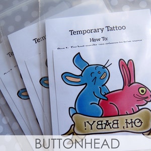 Cool Baby Shower Games, Favors, Activities Bunny Baby Shower 12 Temporary Tattoos image 3