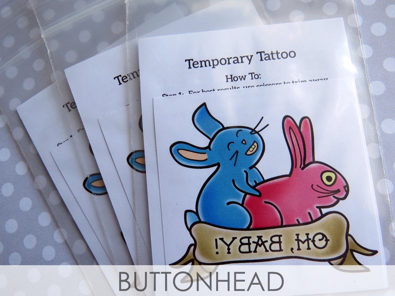 Cool Baby Shower Games, Favors, Activities Bunny Baby Shower 12 Temporary Tattoos image 3