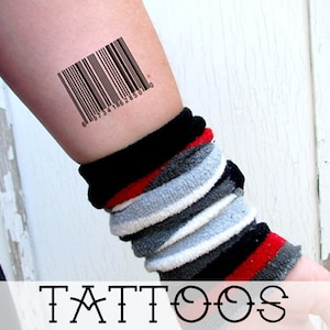 Barcode Temporary Tattoos (Set of 3)