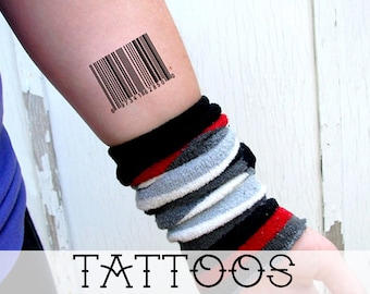Barcode Temporary Tattoos (Set of 3)