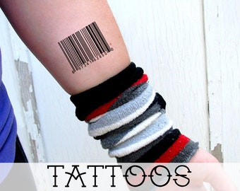Tatuajes temporales de código de barras (juego de 3)