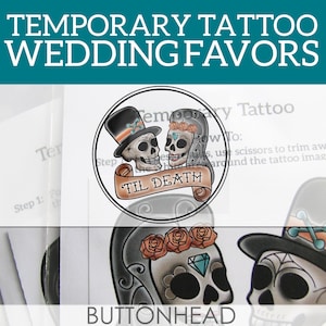 12 Alternative Wedding Favors Sugar Skull Wedding Temporary Tattoos Day of the Dead Wedding Favors Dia De Los Muertos image 1