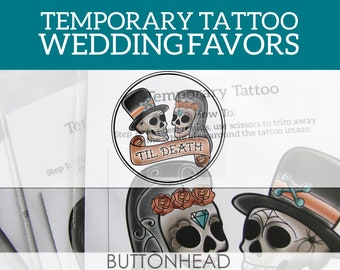 12 Alternative Wedding Favors - Sugar Skull Wedding Temporary Tattoos - Day of the Dead Wedding Favors - Dia De Los Muertos