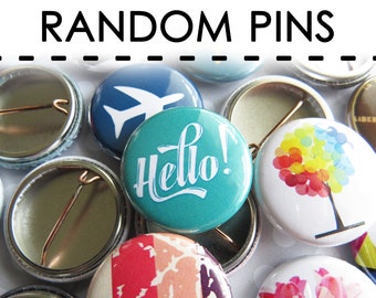 Random Buttons Pins Mix – 1” Mini Bulk Resale Wholesale Loose Lot