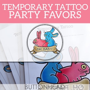 Cool Baby Shower Games, Favors, Activities Bunny Baby Shower 12 Temporary Tattoos image 1