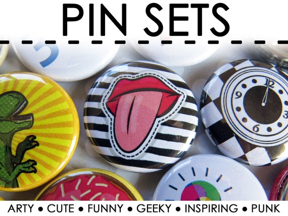 6 pack vintage punk pins