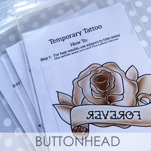 Rose Wedding Favors Pink, Red, Bronze, Yellow, Blue Rose Temporary Tattoo Set of 12 image 8