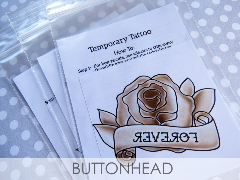 Rose Wedding Favors Pink, Red, Bronze, Yellow, Blue Rose Temporary Tattoo Set of 12 image 8