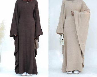Butterfly Abaya | Kaftan | Modest Dress | Casual | Every-day wear | Closed Abaya | Beige | Coffee brown | Dubai | London | One-size | Muslim