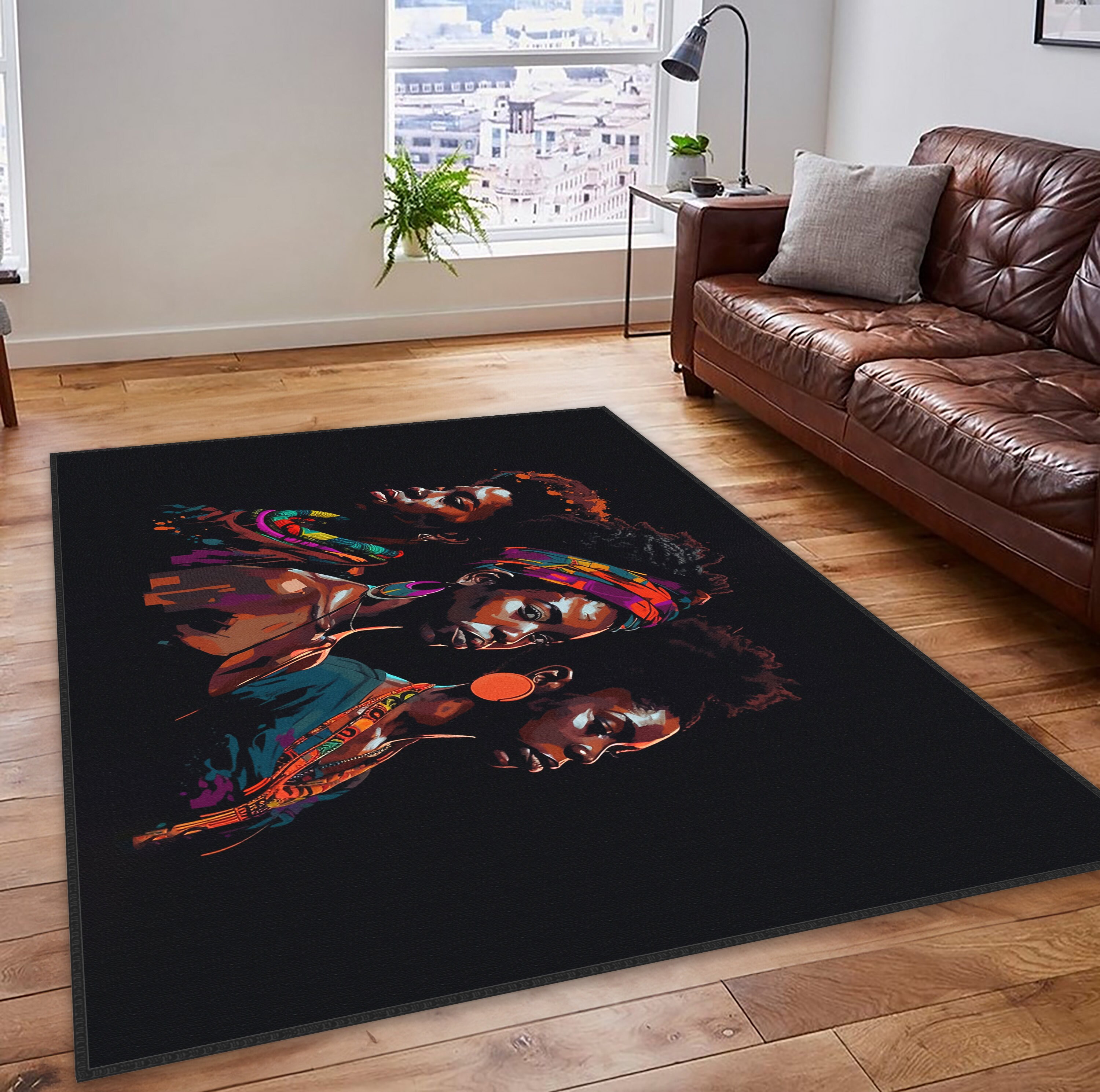 African Woman Rug, African Rug, Black Woman Rug, Living Room Rug ...