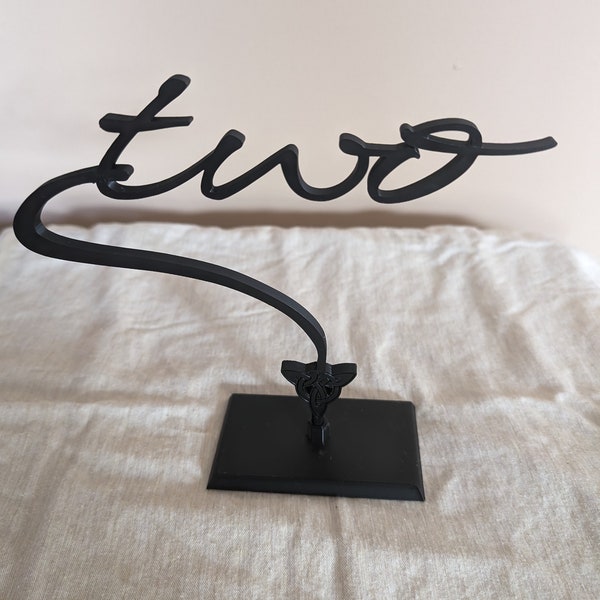 Cursive Wedding Table Number Signs (3D Printed / Customizable)