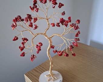 Regalo del 35.º aniversario de coral para padres, árbol de coral hecho a mano